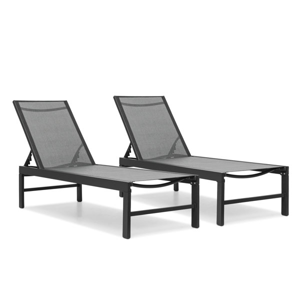 Arlmont & Co. Andranik Outdoor Patio Lounge Chairs with Adjustable